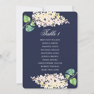 Carte des sièges de la marine. Mariage floral lila