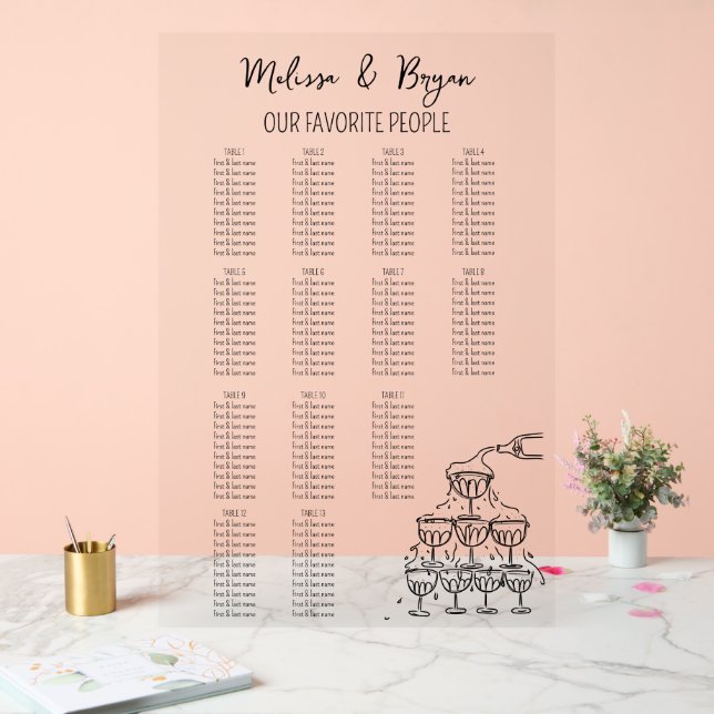 Carte des sièges Mariages de la tour Champagne des (Mariage)