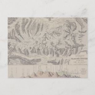 Carte des systèmes glaciaires des Alpes