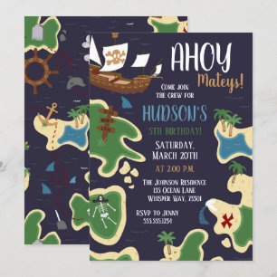 Carte des trésors de l'anniversaire du pirate