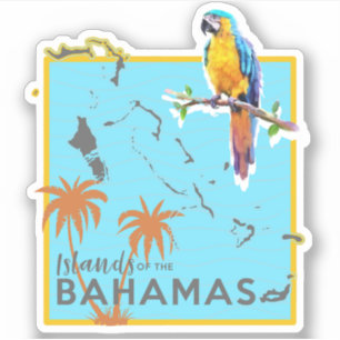 Carte des vacances de perroquets Bahamas Sticker C