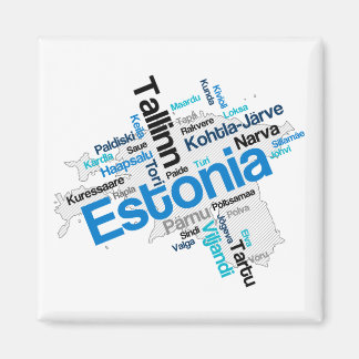 Carte des villes d'Estonie Magnet