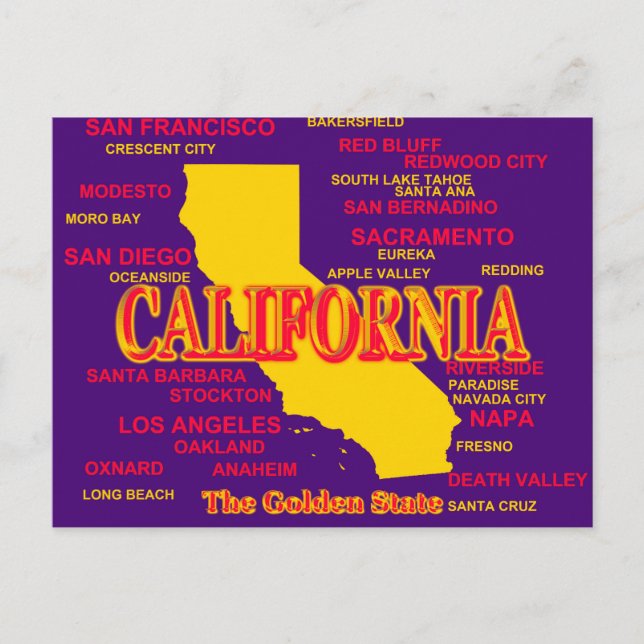 Carte Des Villes Et Villes De Californie State Pri (Devant)