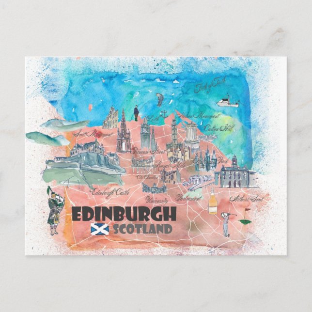 Carte des voyages d'Edimbourg en Écosse (Devant)