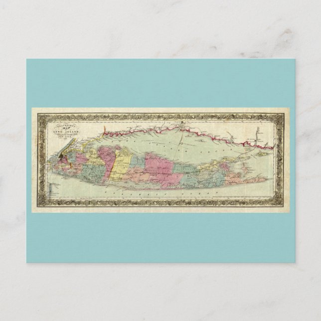 Carte des voyageurs de Long Island, 1855-1857 (Devant)