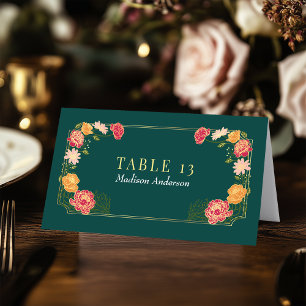 Carte d'escorte de mariage enchantée dans le jardi