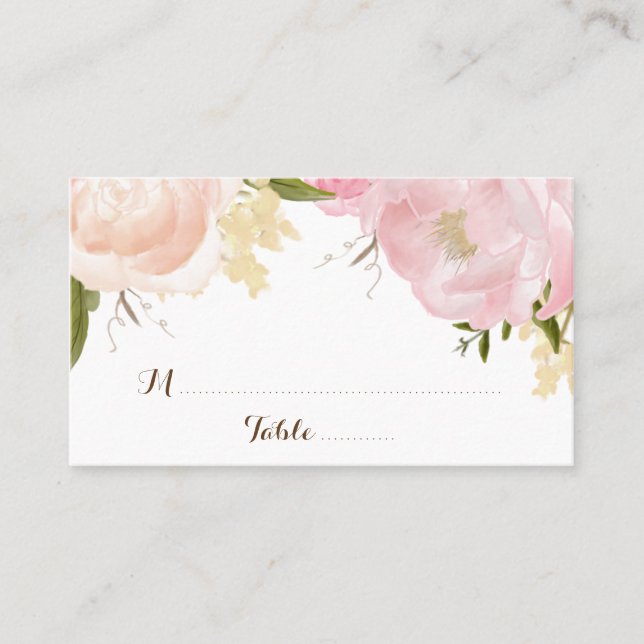 Carte d'escorte Fleurs d'aquarelle romantique - PE (Devant)