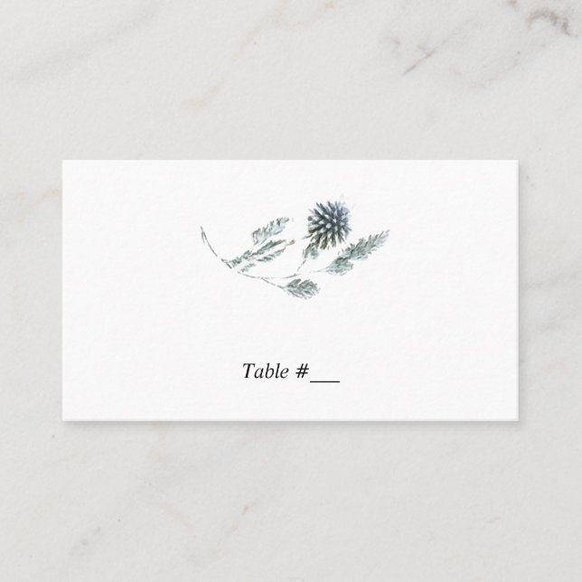 Carte d'escorte Mariage d'élément végétal bleu/flo (Devant)