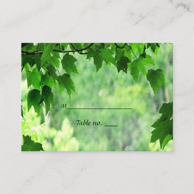 Carte d'escorte Mariage feuille (Devant)