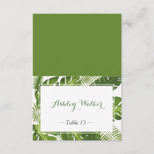 Carte d'escorte Mariage feuille verte