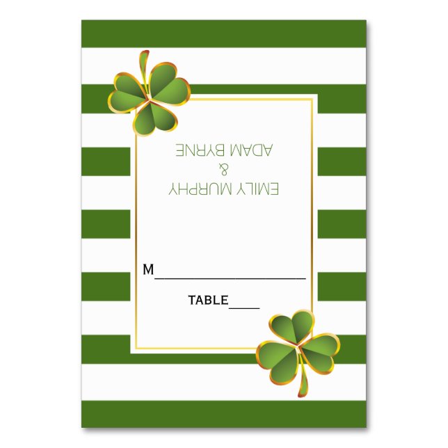 Carte d'escorte mariage irlandaise Clover and gree (Par défaut)