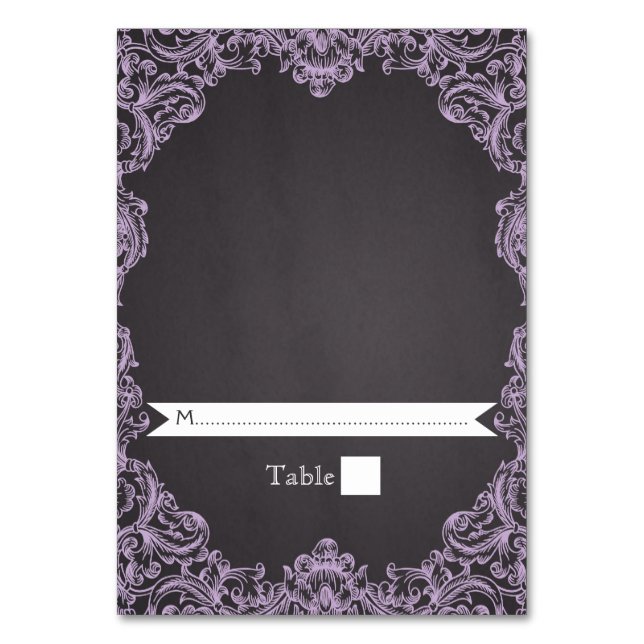 Carte d'escorte mariage Lavender frame & chalkboar (Par défaut)