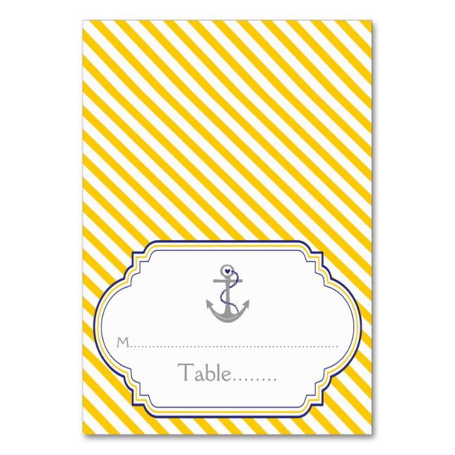 Carte d'escorte mariage nautique à rayures jaunes (Par défaut)