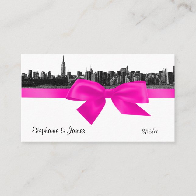 Carte d'escorte rose chaud BW haute gamme NYC (Devant)