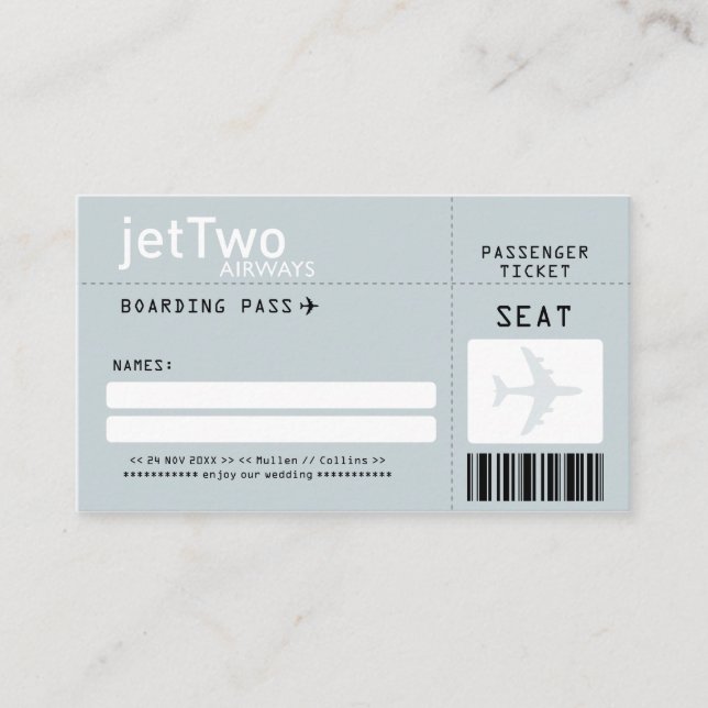 Carte d'escorte Silver Grey Boarding Pass (Devant)