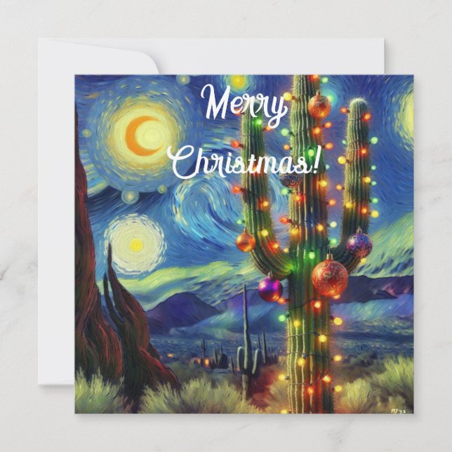 Carte Désert de Noël Saguaro Cactus Appartement (Devant)