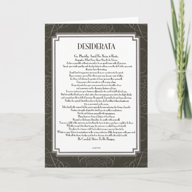 Carte DESIDERATA (Devant)