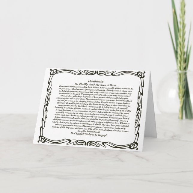 Carte DESIDERATA (Devant)