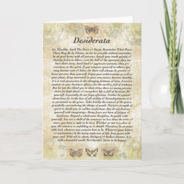 Carte DESIDERATA=Papillons (Devant)