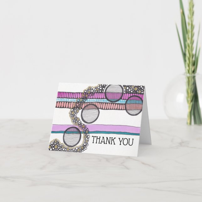 Carte Design abstrait, bandes, cercles, merci (Devant)