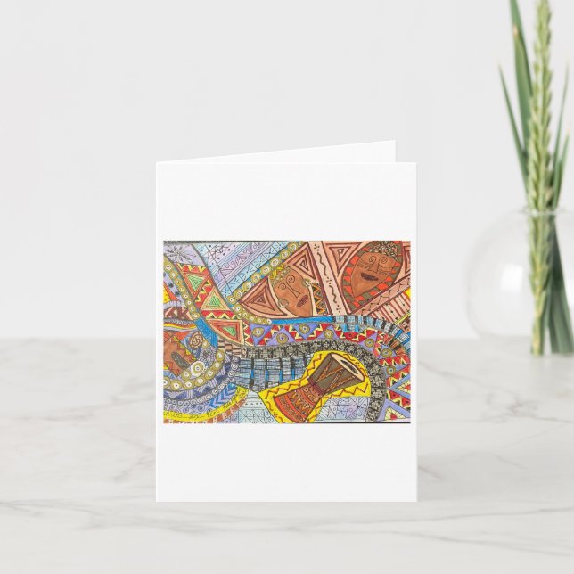 Carte Design coloré d'inspiration africaine (Devant)