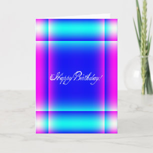 Carte Design d'anniversaire Abstrait en rose et bleu