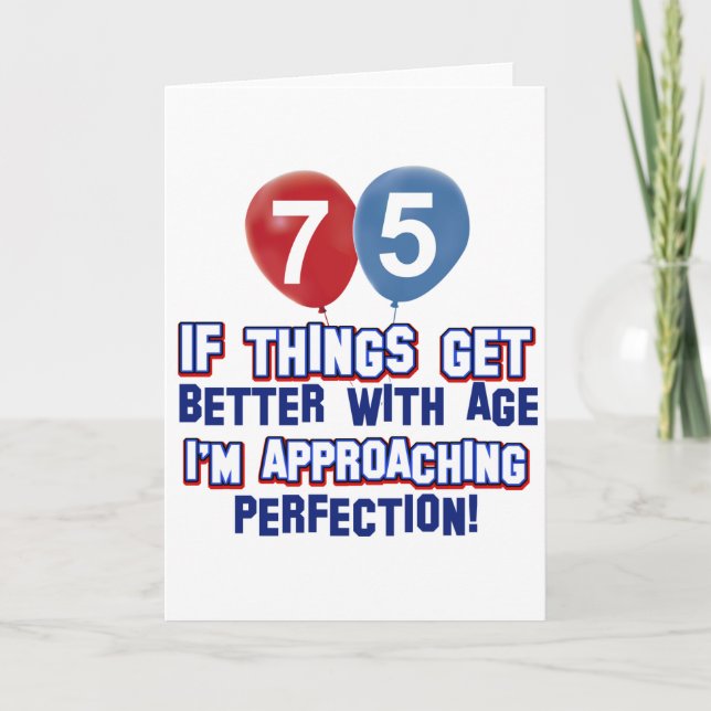 Carte Design d'anniversaire de 75 ans (Devant)