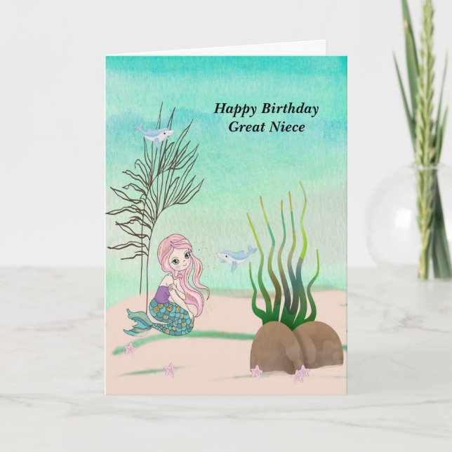 Carte Design d'anniversaire pour la Grande Nièce avec Si (Devant)