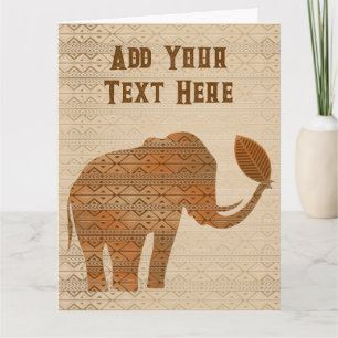 Carte Design d'art tribal des éléphants