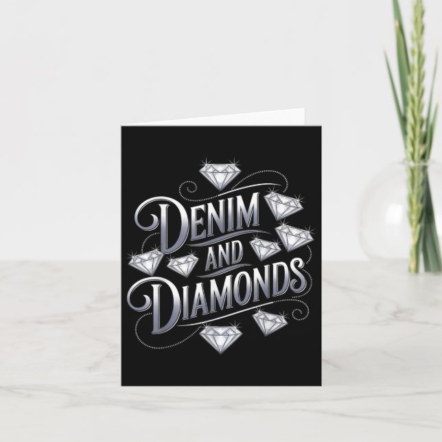 Carte Design de la coupe de glam Denim et Diamants (Devant)