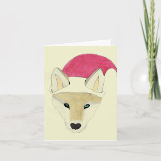 Carte Design de loup de Noël, noir à l'intérieur