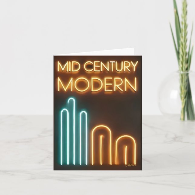 Carte Design des signes néon du milieu du siècle moderne (Devant)