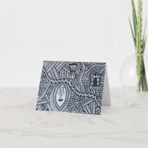Carte Design d'inspiration africaine en noir/blanc
