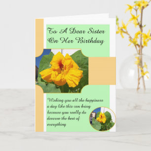 Carte Design floral Soeur personnalisée Anniversaire