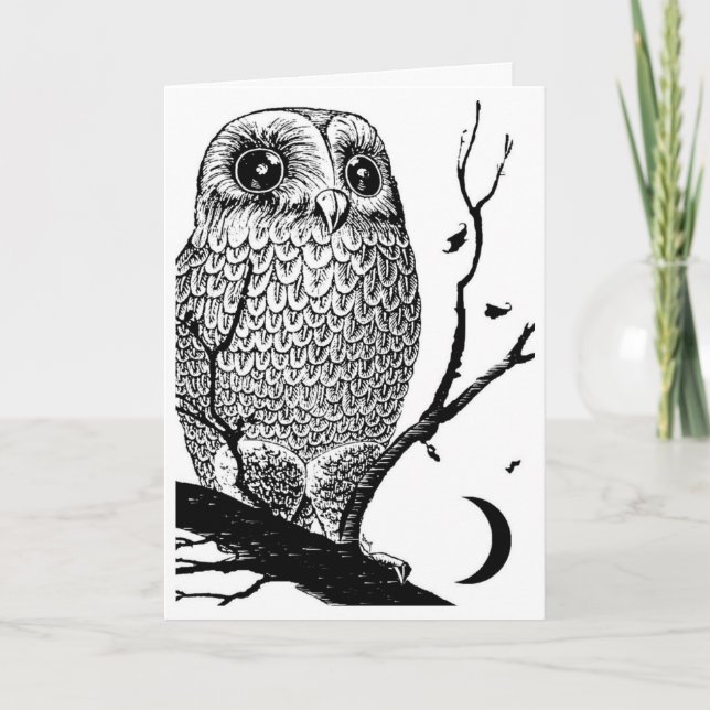 Carte DESIGN GRAPHIQUE ORIGINAL "OWL DE NUIT" par Artchi (Devant)
