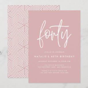 Carte Design moderne 40e anniversaire simple élégant scr