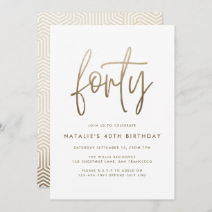 Carte Design moderne 40e anniversaire simple élégant scr