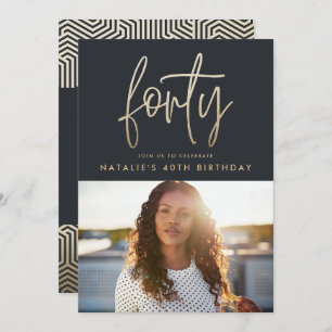 Carte Design moderne 40e anniversaire simple élégant scr