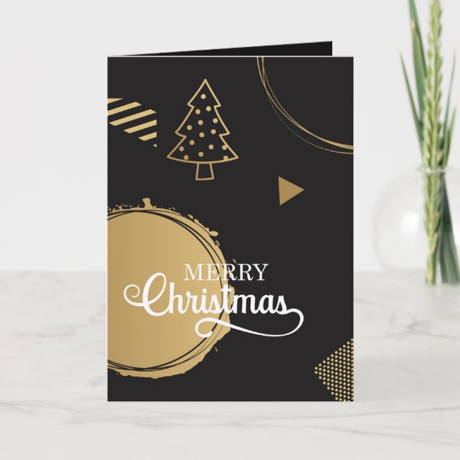 Carte Design moderne de Noël avec accentuation géométriq (Devant)