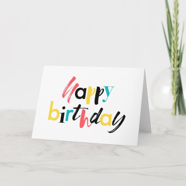 Carte Design moderne et gai de "Joyeux anniversaire" (Devant)