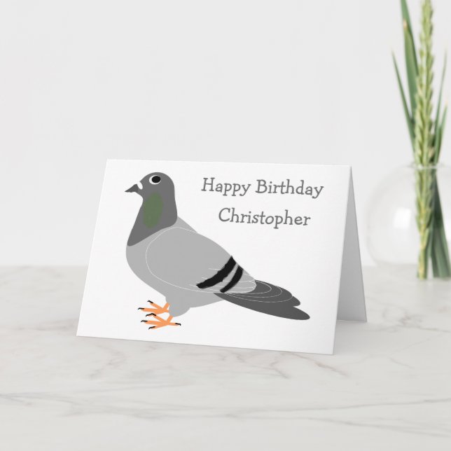 Carte Design personnalisé de pigeon Anniversaire (Devant)