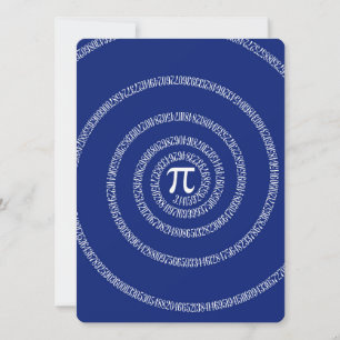 Carte Design Spiral pour Pi sur Navy Blue