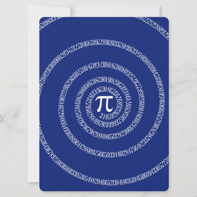 Carte Design Spiral pour Pi sur Navy Blue (Devant)