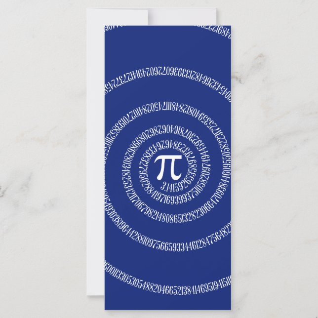 Carte Design Spiral pour Pi sur Navy Blue (Devant)