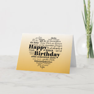 Carte Désir d'anniversaire en plusieurs langues