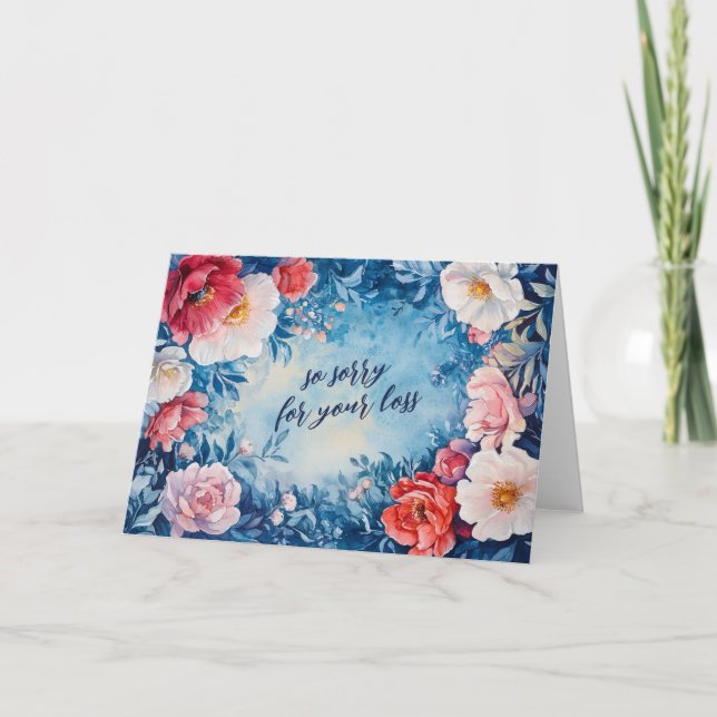Carte DÉSOLÉ DU Cadre Floral POUR LES CONDAMNATIONS PERD (Devant)