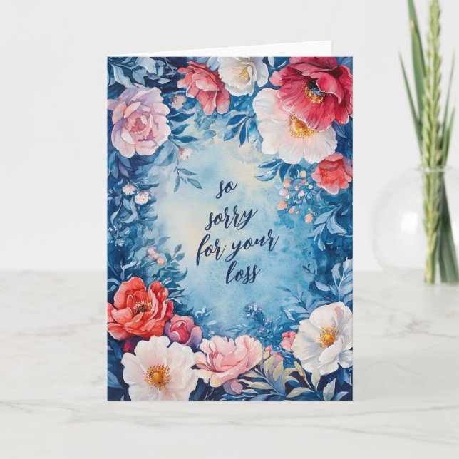 Carte DÉSOLÉ DU Cadre Floral POUR LES CONDAMNATIONS PERD (Devant)