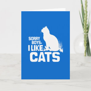 Carte DÉSOLÉ GARÇONS J'AIME LES CHATS - BLANC -.png