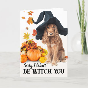 Carte Désolé, je ne serai pas sorcière, mignonne chien d