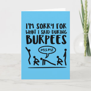 Carte Désolé pour ce que j'ai dit pendant le Burpees